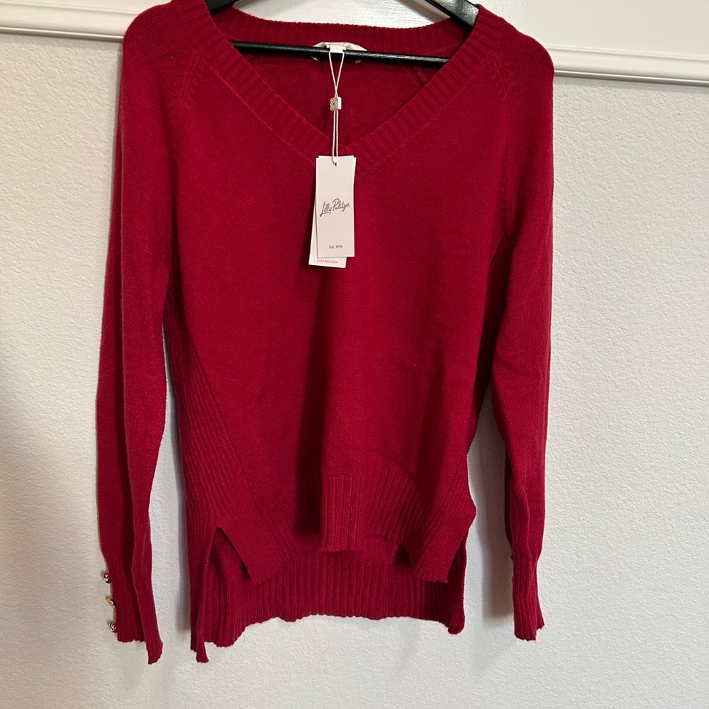 Lilly Pulitzer Kaycee Women's V-Neck Sweater NWT - Picture 3 of 4